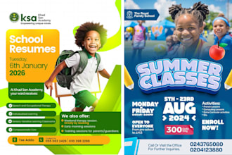 create school posters, educational flyers, kids banners