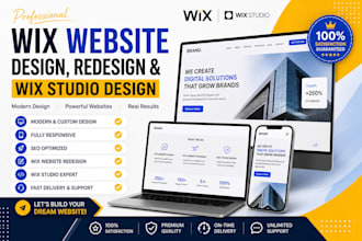 wix website design, wix website redesign, wix studio design