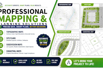 prepare topographic, site plans, subdivision and cadastral maps