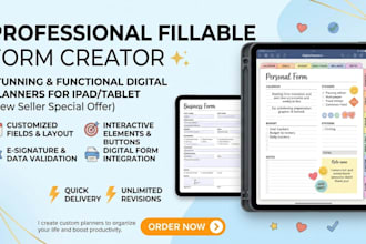 create fillable PDF form journal design customized fields layout data validation