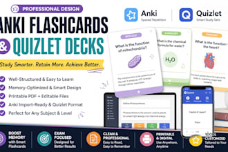 create effective printable educational anki flashcards and inteligent quizlet