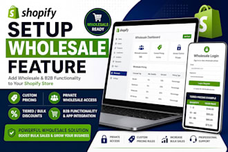 setup shopify wholesale feature with custom pricing and b2b functionality