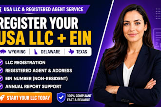 register us llc for non resident with ein, register agent and address