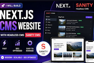 build nextjs cms website with headless cms sanity cms integration SEO optimized