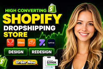design, redesign shopify store, build shopify website, dropshipping store