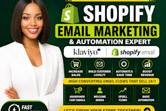 setup shopify email marketing, klaviyo flow, email automation, sales funnel