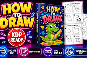 design step by step how to draw a book for KDP