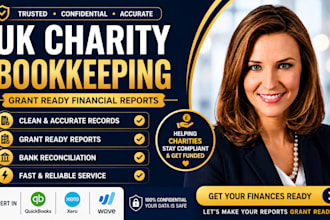 do UK charity bookkeeping and financial reports for grant compliance