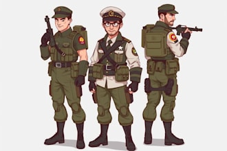 draw  military character design