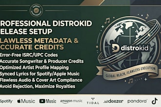 accurately set up your distrokid release with professional metadata and credits