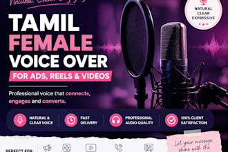 record natural tamil female voice over for ads, reels and videos