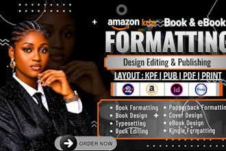 do amazon KDP book formatting, kindle ebook and paperback layout design