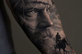 create a custom tattoo design made for real body placement