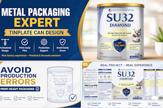 design and prepare print files for metal packaging and tinplate cans