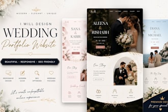 design portfolio website, photography website, wedding website, business website
