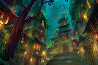do stylized environment illustration background art