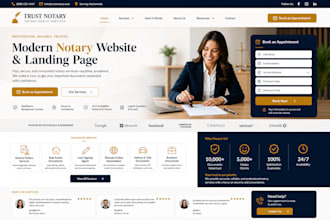 do modern notary website and landing page