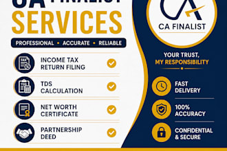 file income tax return, tds and draft ca documents fast