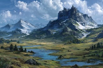 illustrate environments, landscapes, board game, concept art