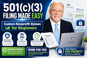 create nonprofit bylaws and file 501c3 application for beginners fast