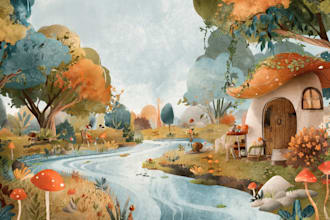 draw digital watercolor children book illustration