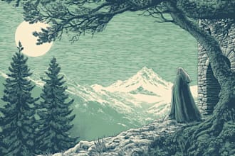 create stunning linocut or woodcut style illustrations