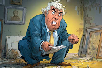 create a political or satirical cartoon