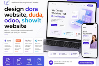 create a new design dora website, duda, odoo, showit website