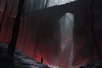 do mystical horror dark environment concept art or landscape