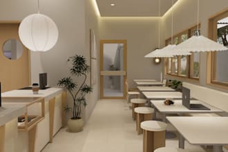 design your commercial interior, cafe, and retail store