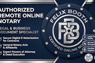 provide professional remote online notary for legal and business documents