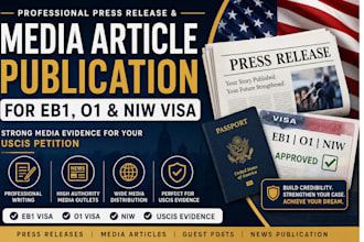 publish eb1, o1 visa press release and media articles