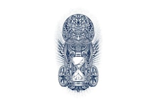 design tribal polynesian owl tattoo logo