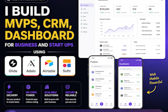 build mvp, client portal, saas using glide , adalo, airtable, softr, glide app