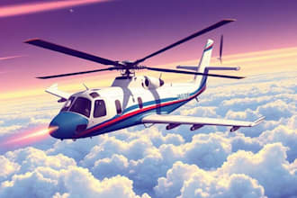 draw aircraft, helicopter, airplane into a vector
