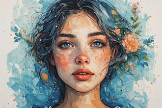 make a digital portrait painting, oil painting style , portrait