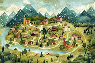 design a festival, event or tourism map illustration