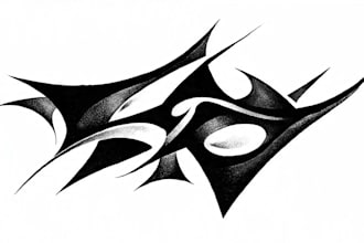 custom an abstract black tattoo design