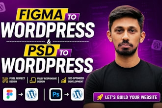convert figma to wordpress, PSD to wordpress or xd to wordpress using elementor