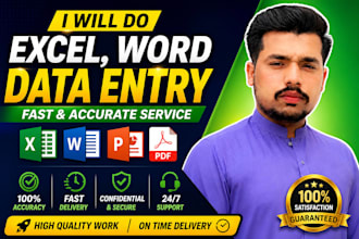 do excel, word data entry fast