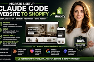 migrate setup claude code website to shopify access rights lovable google stitch