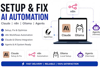 setup open claw fix claude n8n automation cowork hermes agent ollama nemo claw
