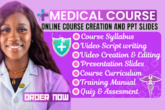 do medical online course creation, training manual ebook online course ppt slide