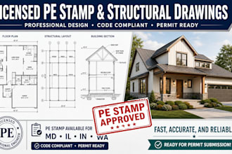 licensed  engineer structural pe stamp for maryland illinois indiana washington
