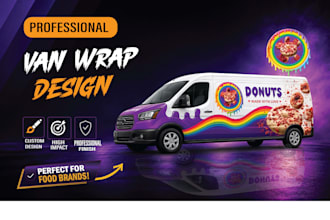 design stylish  food truck wrap and food van wrap