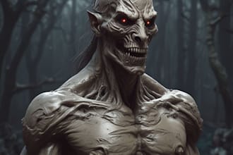 draw horror dark art character creature illustration cover