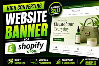 design high converting website banner for shopify store