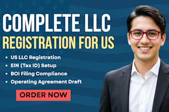 register a us llc, get ein,  tax id, boi filing and operating agreement