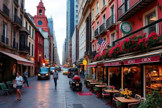 fill with colors your favourite city spots, venues