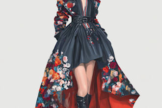 paint a fashion illustration